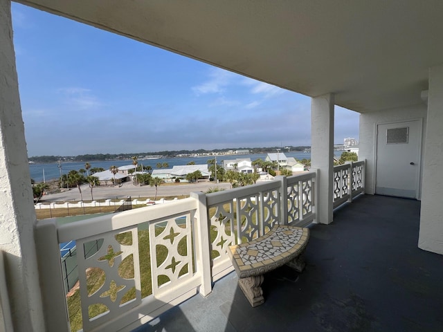 balcony with a water view