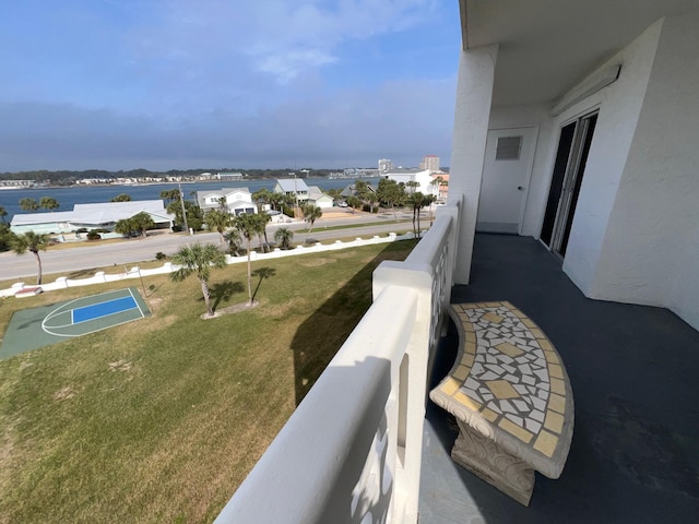 balcony with a water view