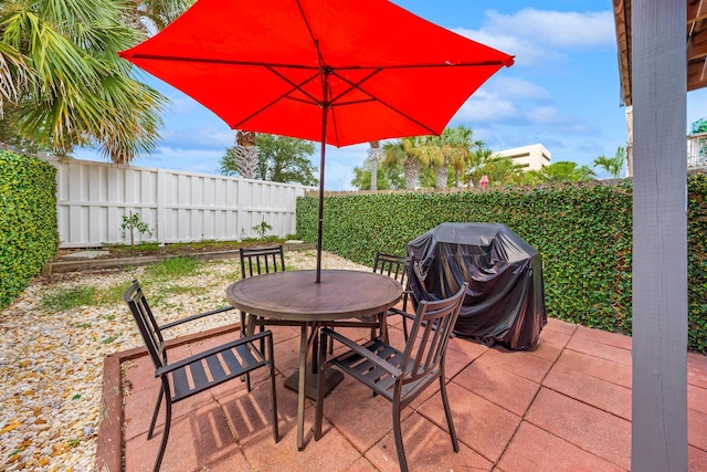 view of patio / terrace featuring grilling area