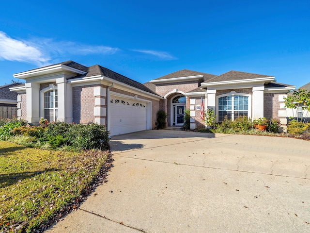 view of front of house with a garage