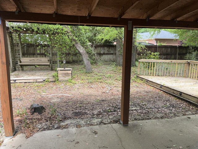 view of yard featuring a deck