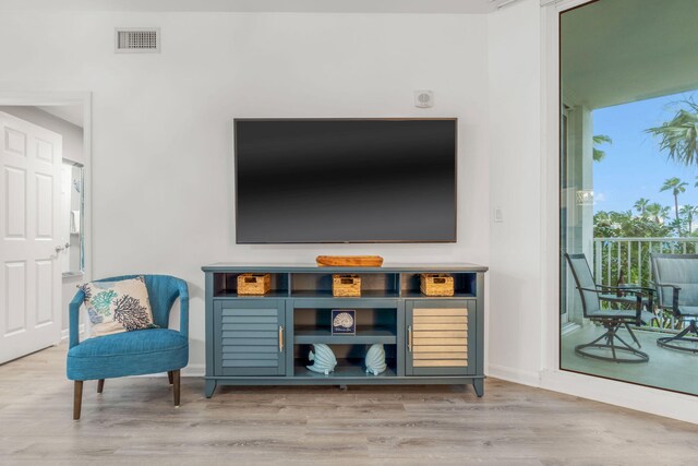 living area featuring wood-type flooring