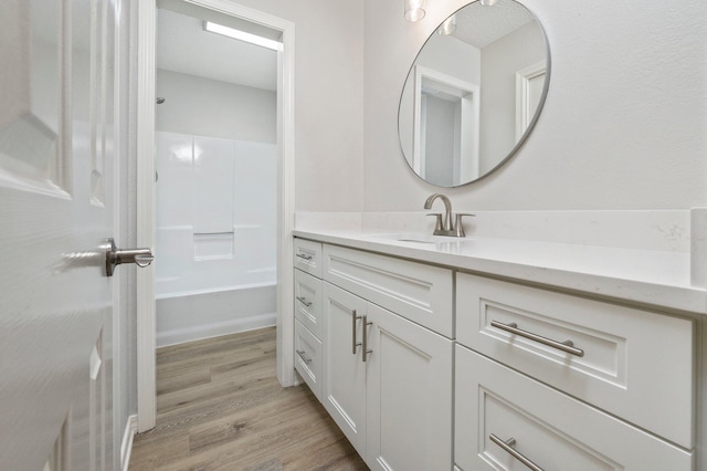 bathroom featuring wood finished floors and vanity