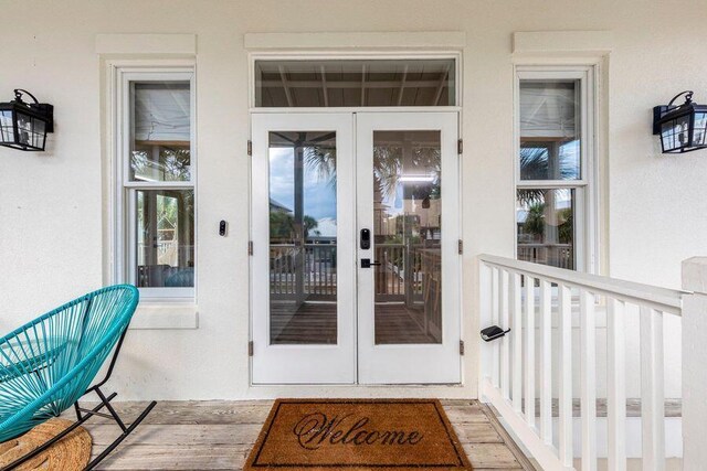 entrance to property with french doors