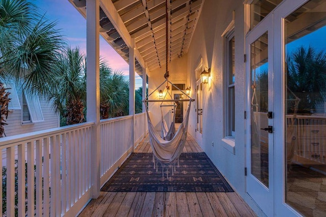 view of deck at dusk