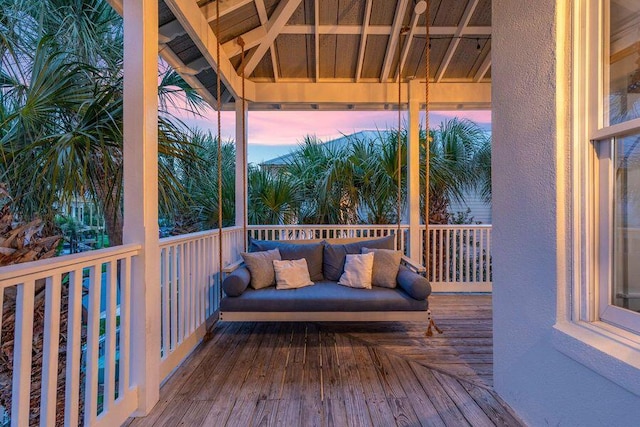 view of deck at dusk