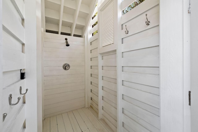 bathroom featuring wood-type flooring