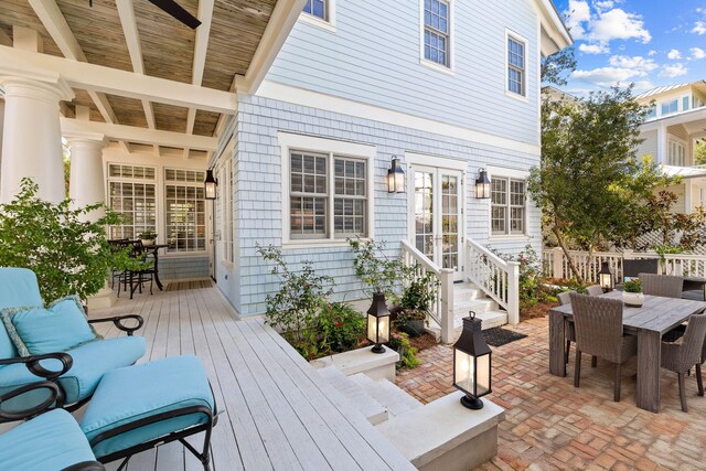 deck featuring an outdoor living space