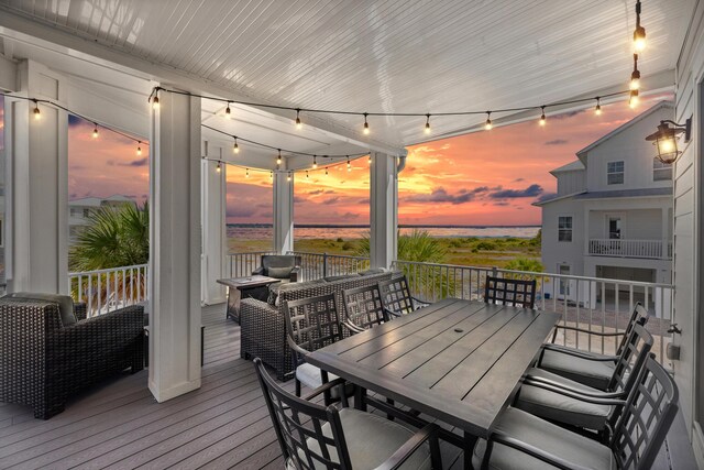 view of deck at dusk