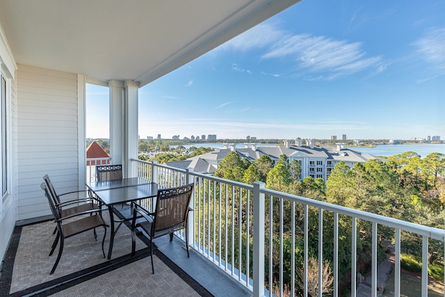 balcony with a water view