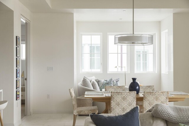 view of tiled dining room