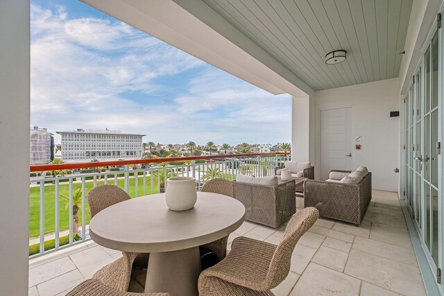 balcony with an outdoor hangout area