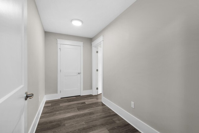 interior space with dark wood-type flooring