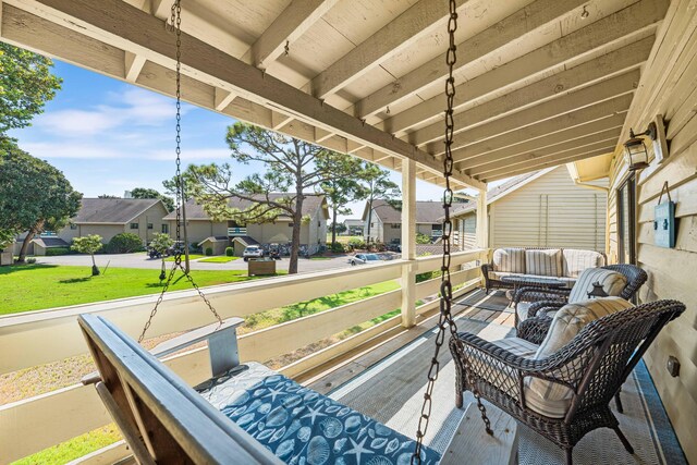 view of patio / terrace featuring an outdoor living space