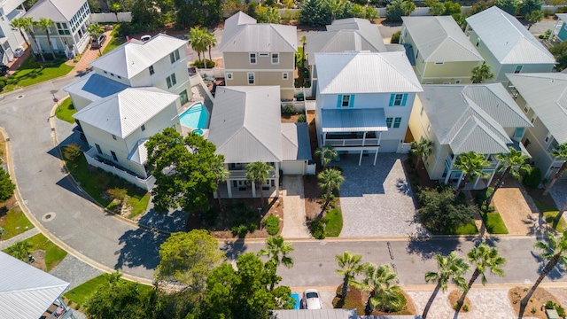 aerial view with a residential view