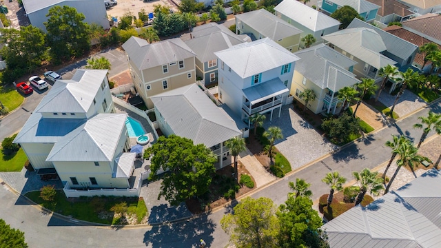 drone / aerial view with a residential view