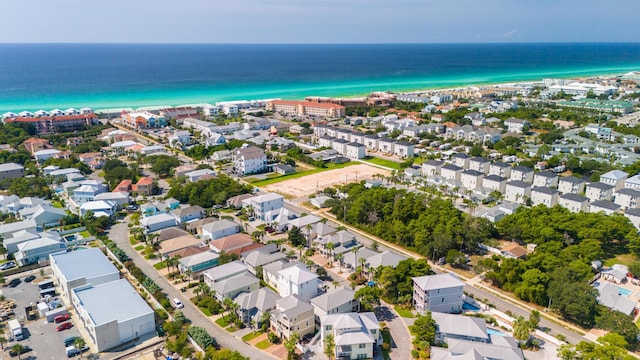 birds eye view of property featuring a residential view and a water view