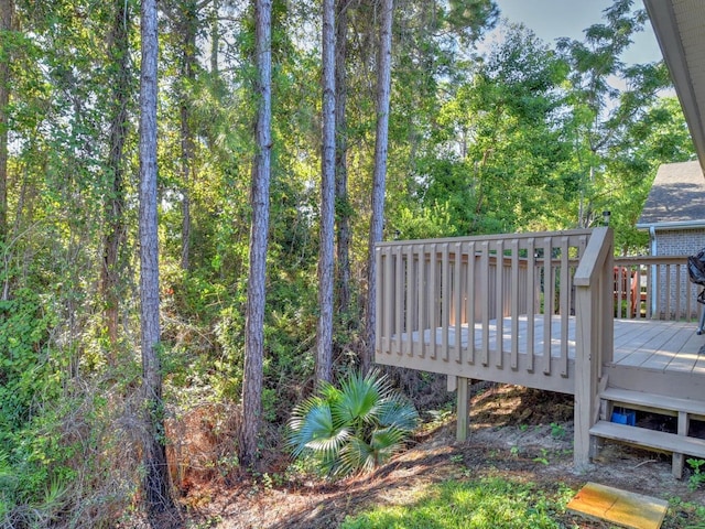 view of yard featuring a deck