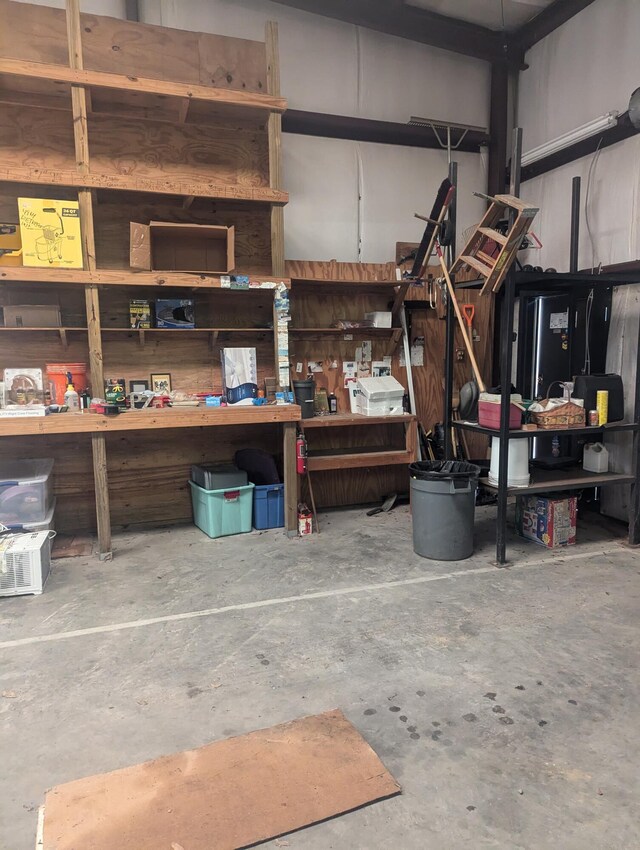 interior space with a workshop area