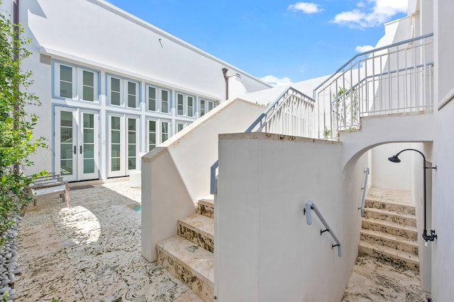 exterior space featuring french doors