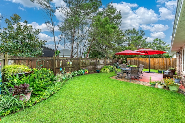 view of yard featuring a patio