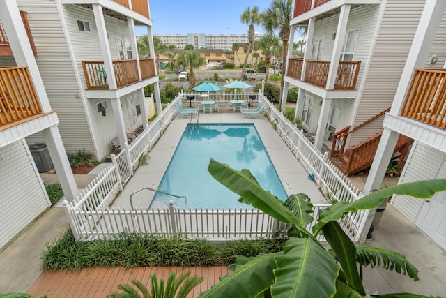 view of pool featuring a patio area