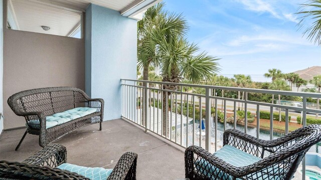 balcony with a water view