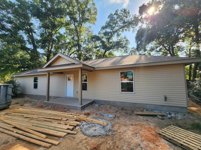 view of front of home with a patio