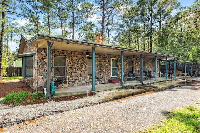 view of front of property with a patio