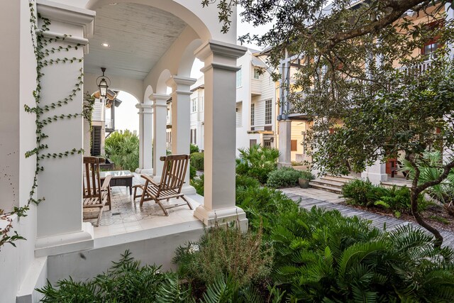 view of patio with covered porch