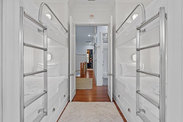 hall with dark hardwood / wood-style flooring