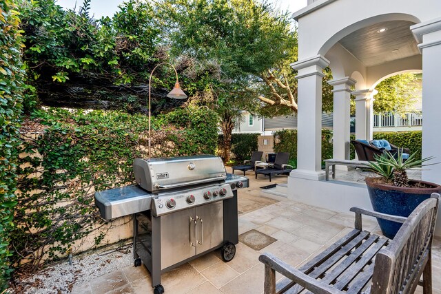 view of patio with grilling area