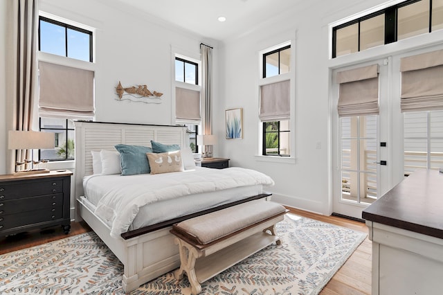 bedroom with light wood-type flooring