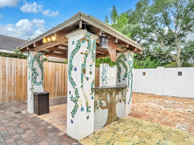 view of patio with a fenced backyard