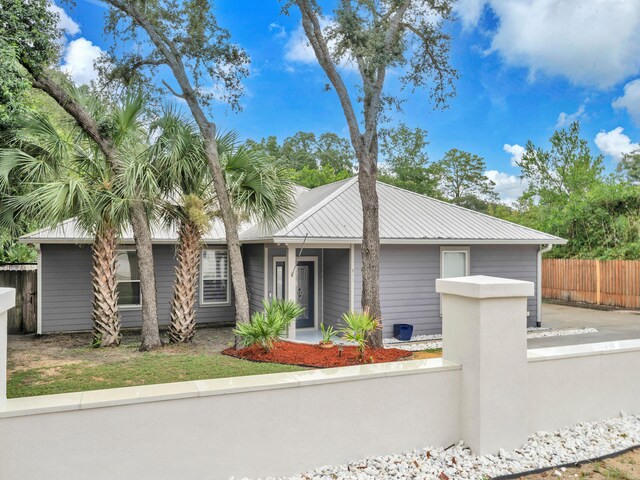 view of single story home