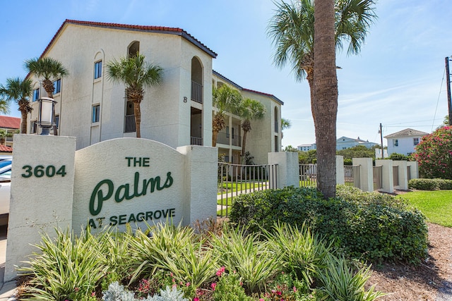 view of community sign