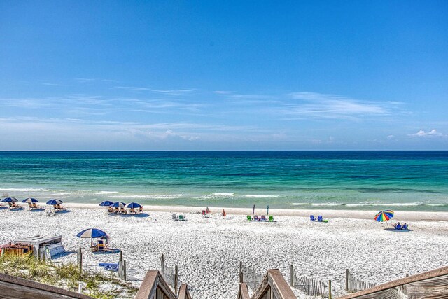 property view of water with a beach view