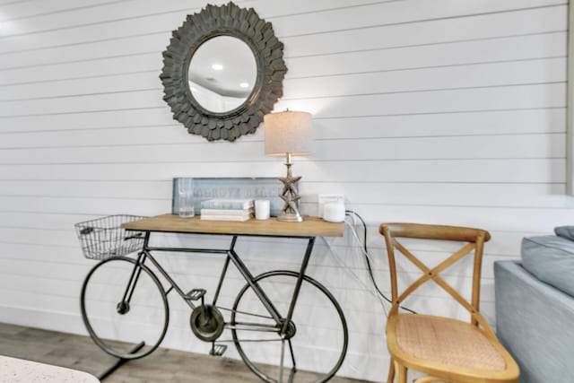 interior details with wooden walls