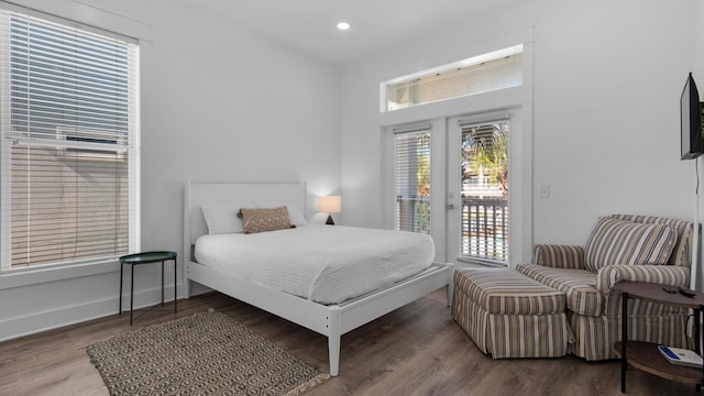 55 Nature Way Unit 100-1, Santa Rosa Beach, FL 32459 - bedroom with access to outside, wood finished floors, and recessed lighting