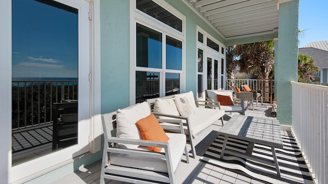 balcony featuring an outdoor living space