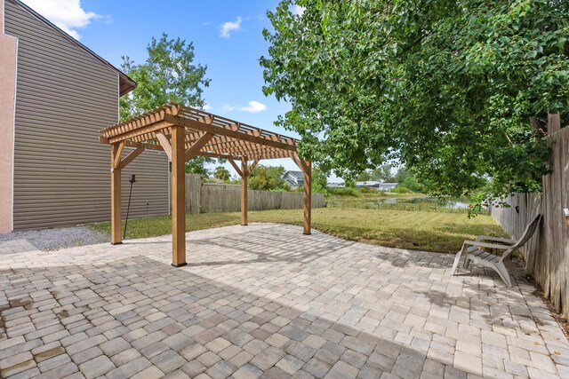 view of patio with a pergola