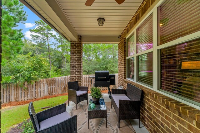 view of patio with an outdoor hangout area