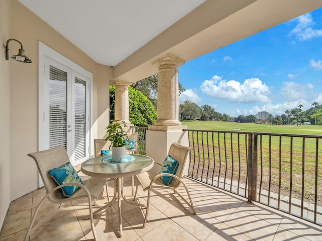 balcony with french doors