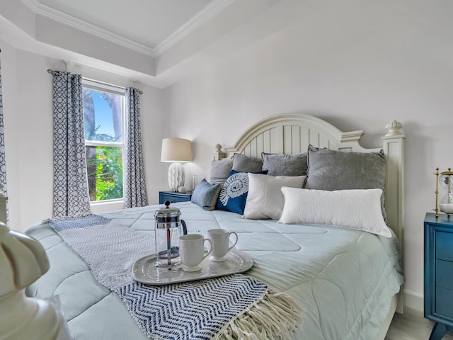 bedroom featuring ornamental molding