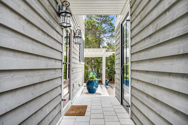 view of patio featuring a pergola