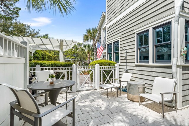 view of patio / terrace with a pergola