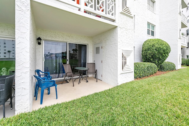 view of patio / terrace with a balcony