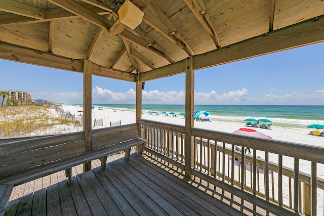 909 Santa Rosa Blvd Unit 211, Fort Walton Beach, FL 32548 - deck with a water view and a view of the beach