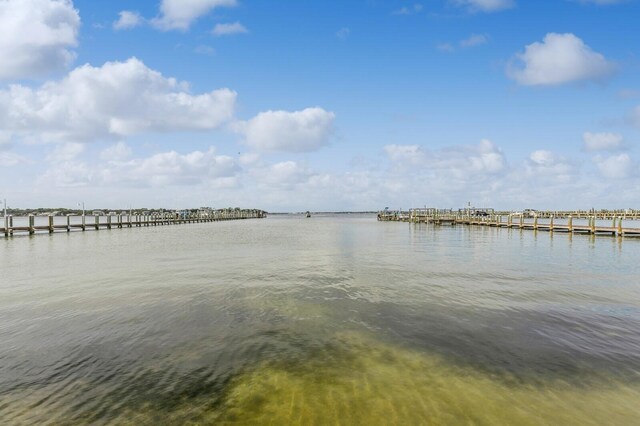 view of water feature featuring a dock