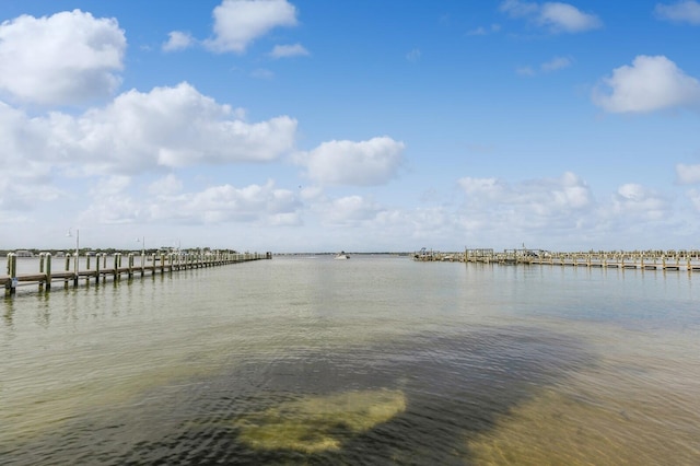 water view with a boat dock